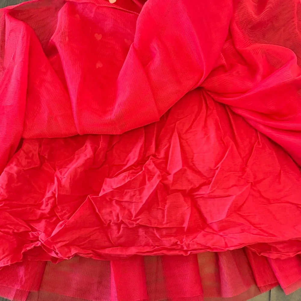 Old Navy Red Heart Print Girls Spaghetti Strap Tulle Tutu Dress! Worn one time